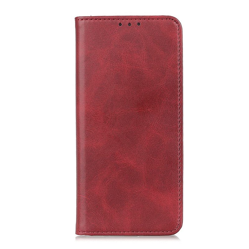 Folio Cover Realme 9i Custodia in pelle Crosta Di Pelle Lavica