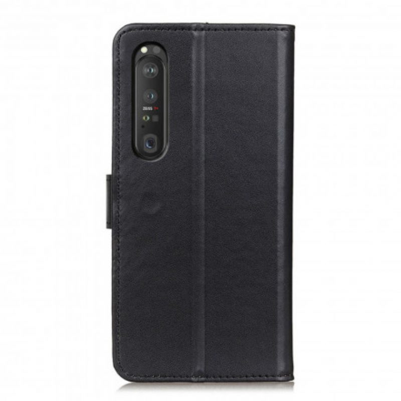 Custodia A Portafoglio Sony Xperia 1 III Ecopelle Tinta Unita