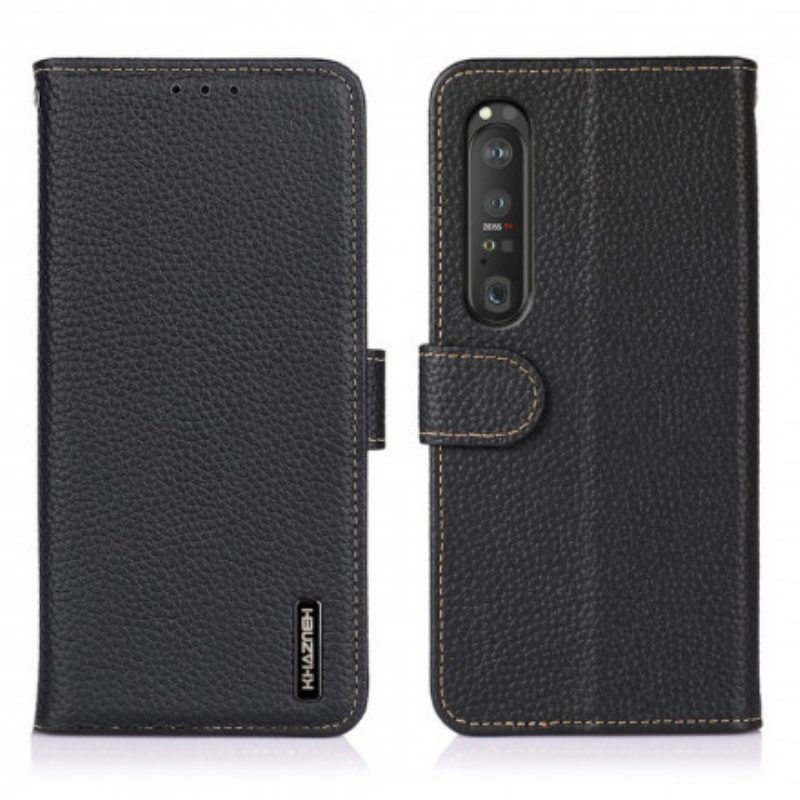 Custodia in pelle Sony Xperia 1 III Khazneh Pelle Di Litchi