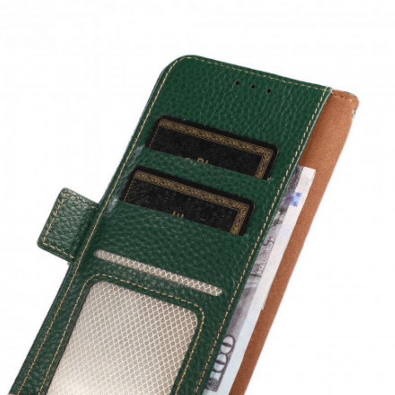 Custodia in pelle Sony Xperia 1 III Pelle Litchi Khazneh Rfid