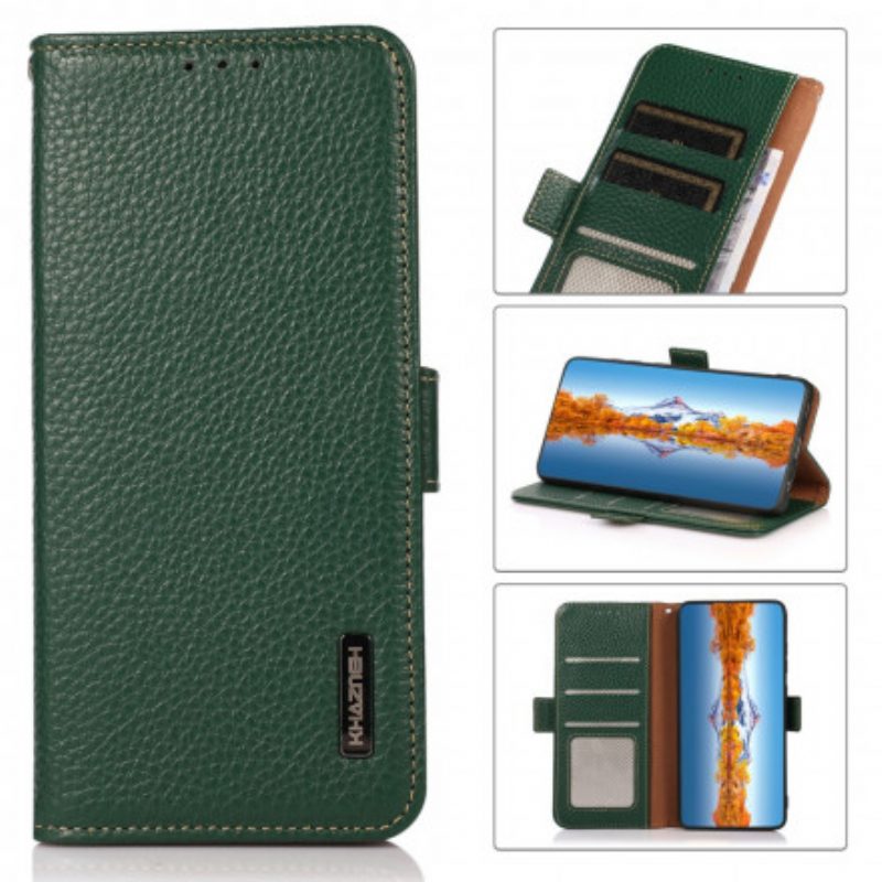 Custodia in pelle Sony Xperia 1 III Pelle Litchi Khazneh Rfid