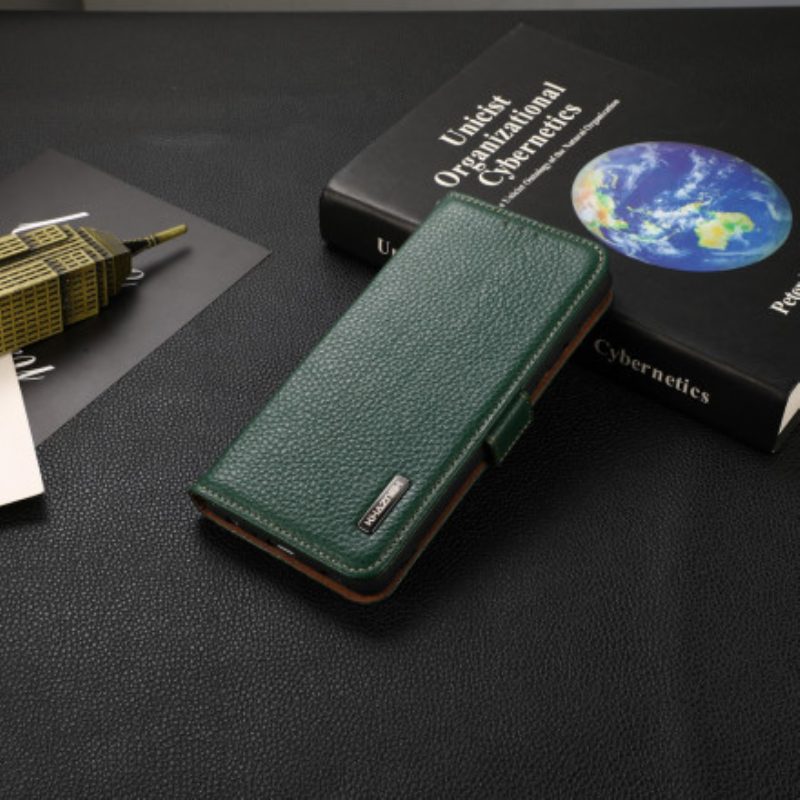 Custodia in pelle Sony Xperia 1 III Pelle Litchi Khazneh Rfid