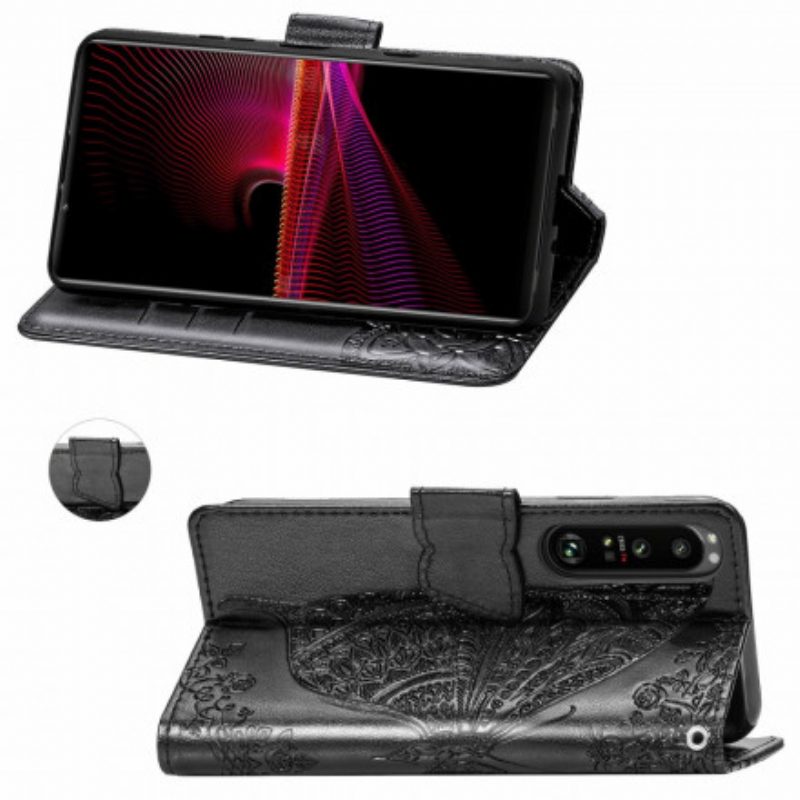 Custodia in pelle Sony Xperia 1 III Mezze Farfalle