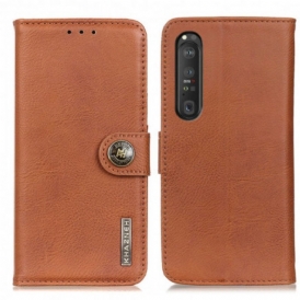 Custodia in pelle Sony Xperia 1 III Similpelle Khazneh