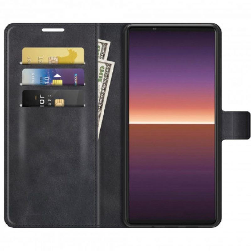 Custodia in pelle Sony Xperia 1 III Sottile Effetto Pelle Estremo