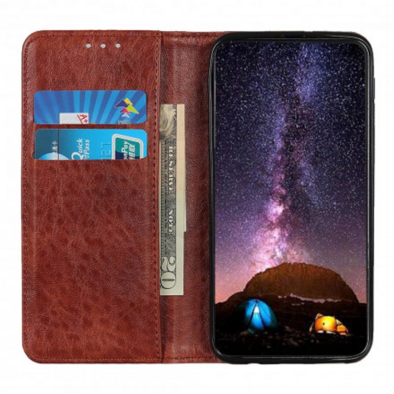 Folio Cover Sony Xperia 1 III Custodia in pelle Crosta Di Pelle Testurizzata