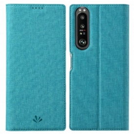 Folio Cover Sony Xperia 1 III Custodia in pelle Vili Dmx Testurizzato