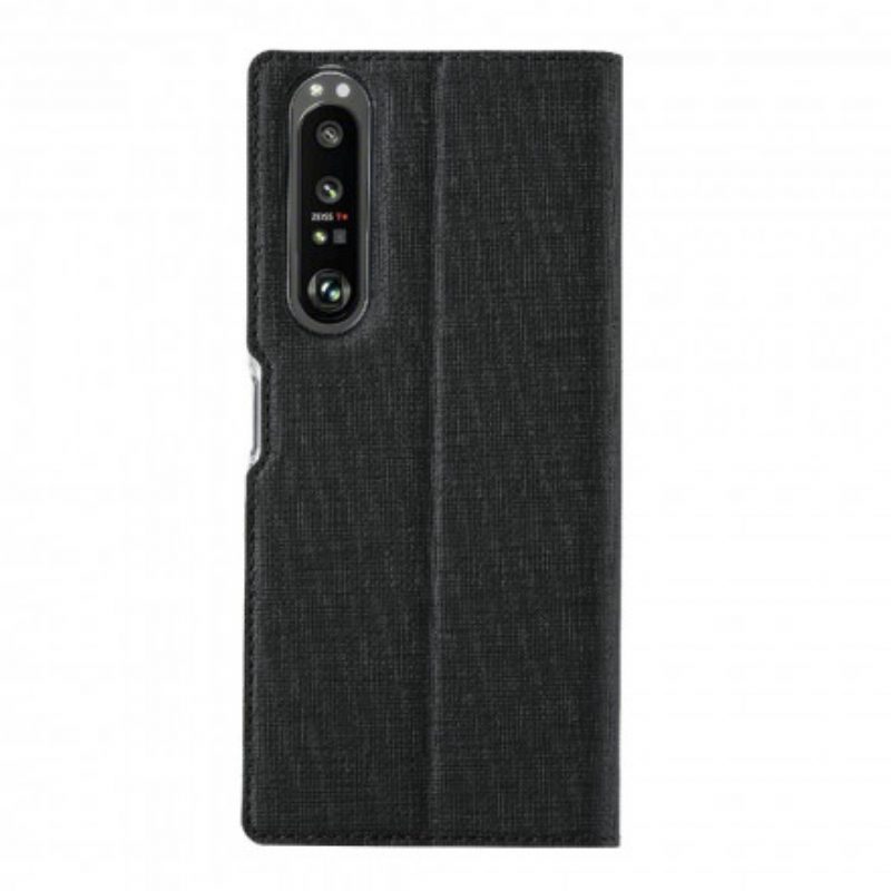 Folio Cover Sony Xperia 1 III Custodia in pelle Vili Dmx Testurizzato