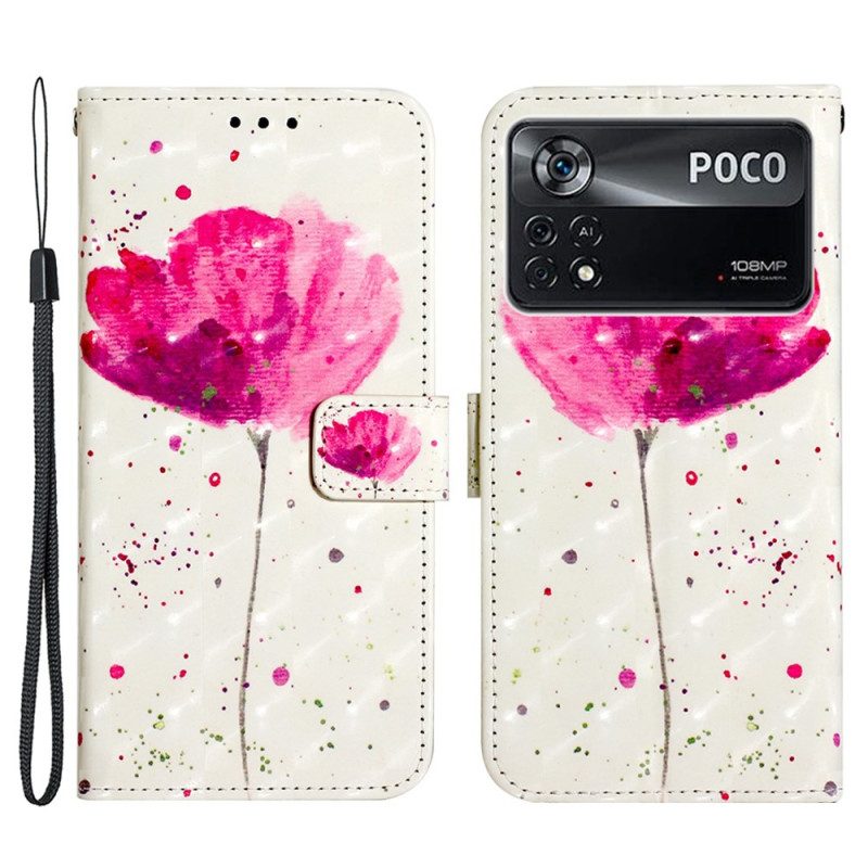 Cover Poco X4 Pro 5G Cinturino Papavero