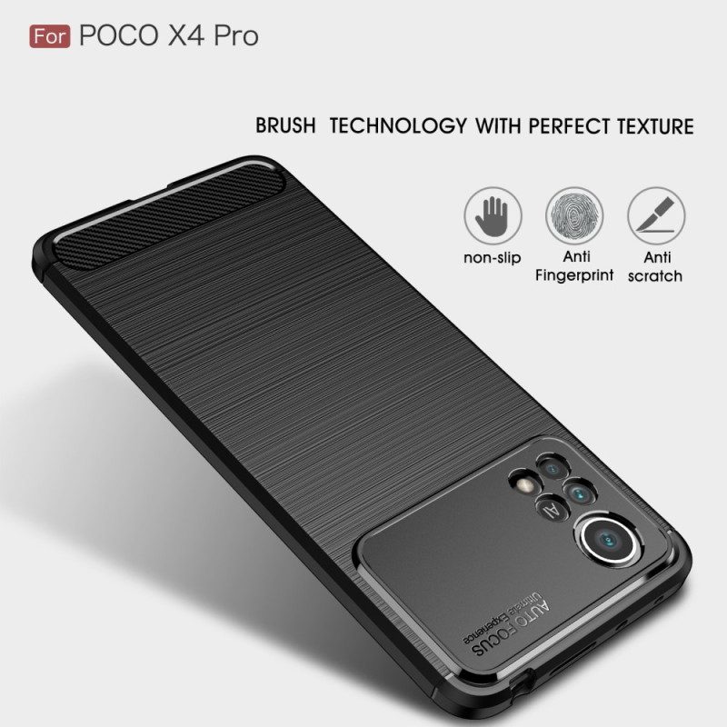 Cover Poco X4 Pro 5G Fibra Di Carbonio Spazzolata