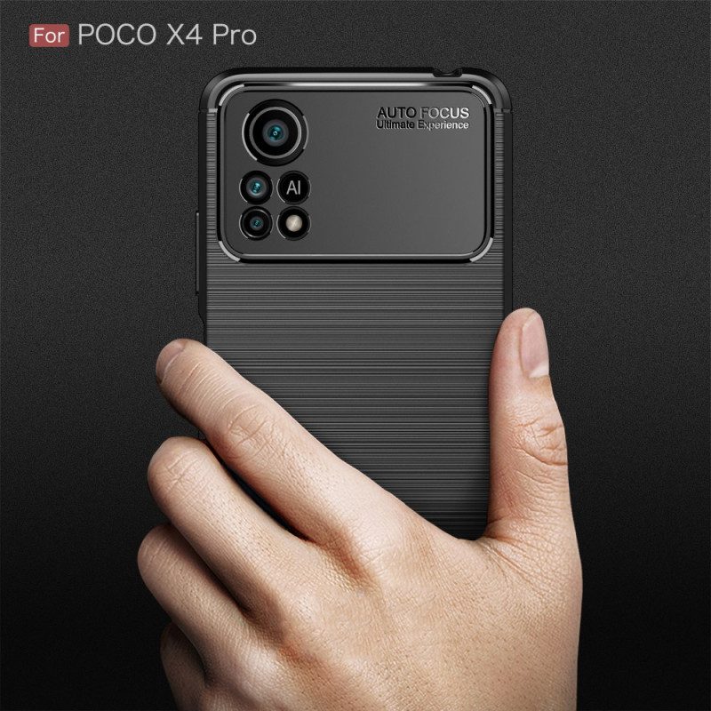 Cover Poco X4 Pro 5G Fibra Di Carbonio Spazzolata