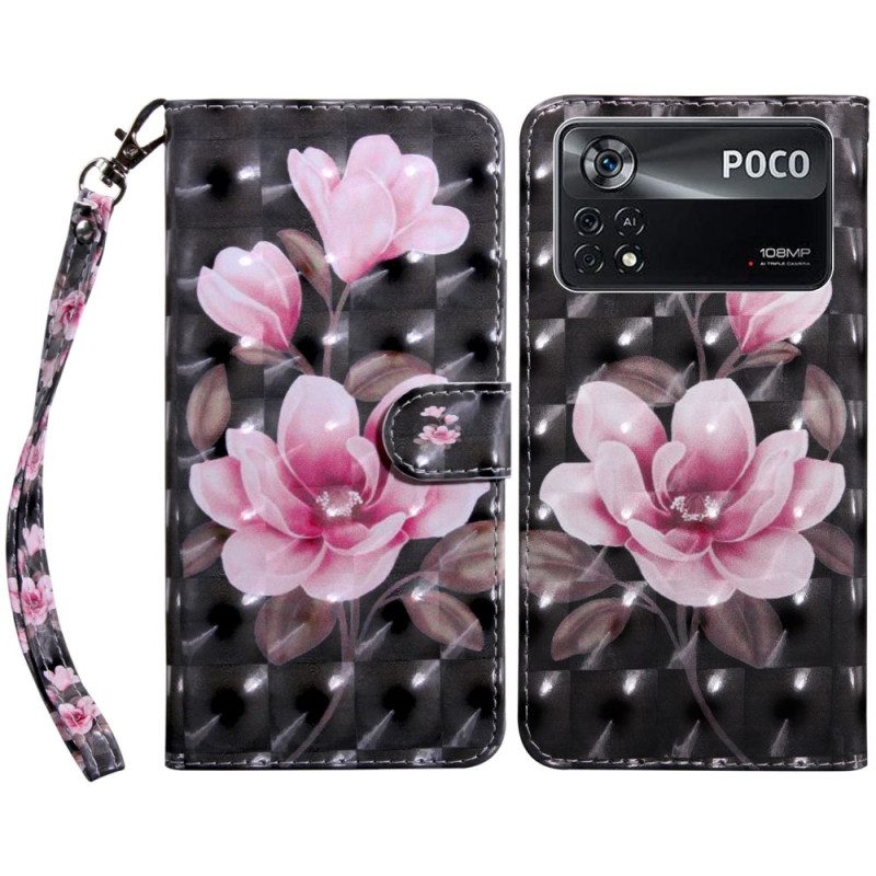 Custodia A Portafoglio Poco X4 Pro 5G Strappy Floreale