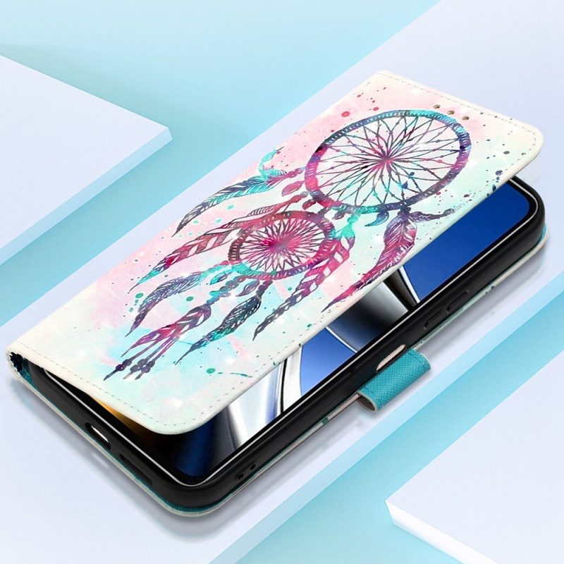 Custodia in pelle Poco X4 Pro 5G Cinghia Acchiappasogni