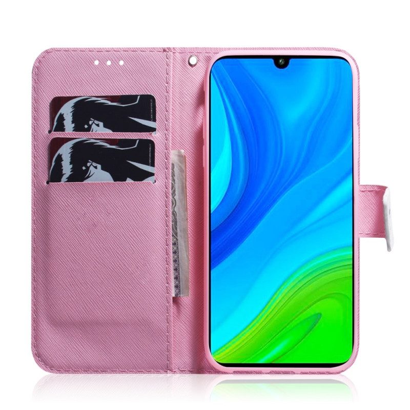 Custodia in pelle Poco X4 Pro 5G Fiore Rosa