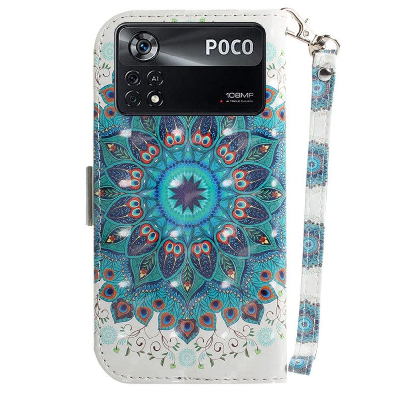 Custodia in pelle Poco X4 Pro 5G Mandala Strappy