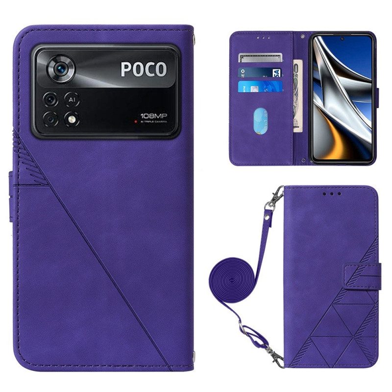 Custodia in pelle Poco X4 Pro 5G Modello Con Tracolla