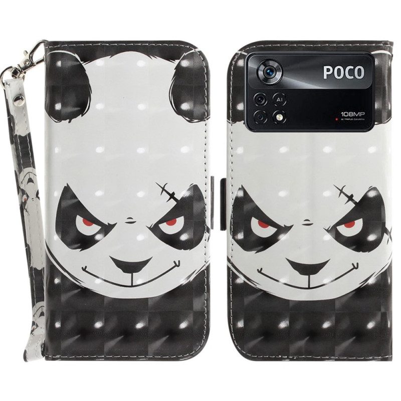 Custodia in pelle Poco X4 Pro 5G Panda Arrabbiato