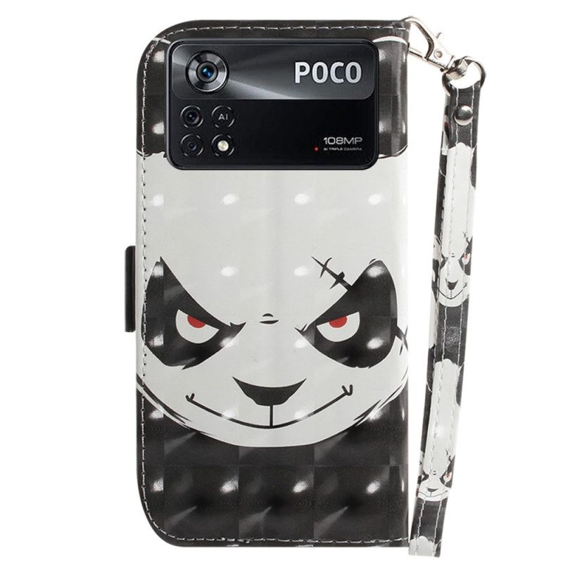 Custodia in pelle Poco X4 Pro 5G Panda Arrabbiato