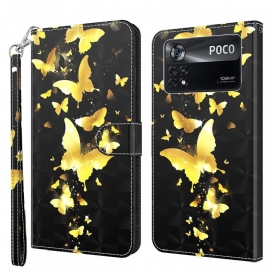 Custodia in pelle Poco X4 Pro 5G Perizoma Farfalle