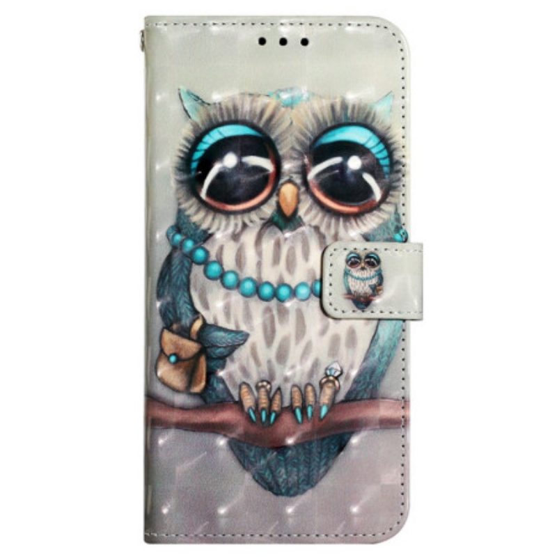 Custodia in pelle Poco X4 Pro 5G Signorina Gufo Con Cinturino