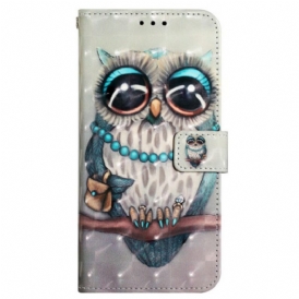 Custodia in pelle Poco X4 Pro 5G Signorina Gufo Con Cinturino