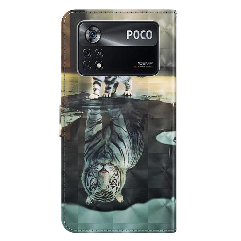 Custodia in pelle Poco X4 Pro 5G Sogno Di Gattino Strappy