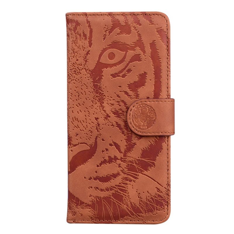 Custodia in pelle Poco X4 Pro 5G Stampa Tigrata