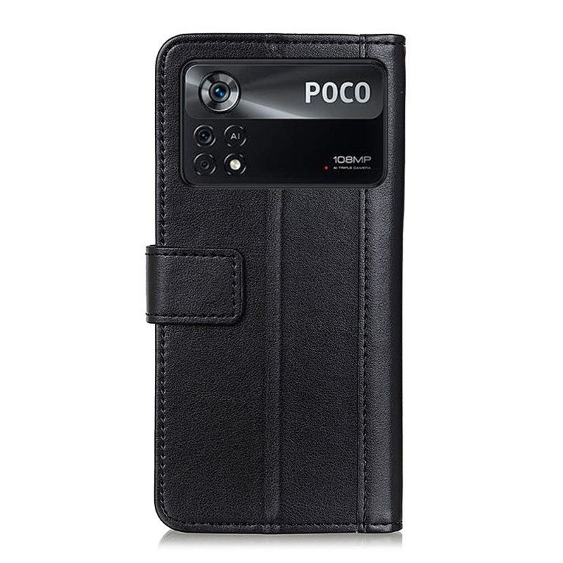 Custodia in pelle Poco X4 Pro 5G Stile Classico In Pelle