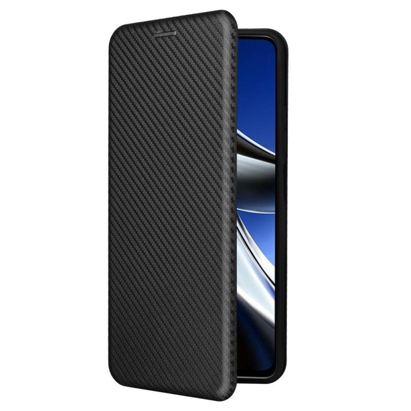 Folio Cover Poco X4 Pro 5G Custodia in pelle Fibra Di Carbonio Colorata