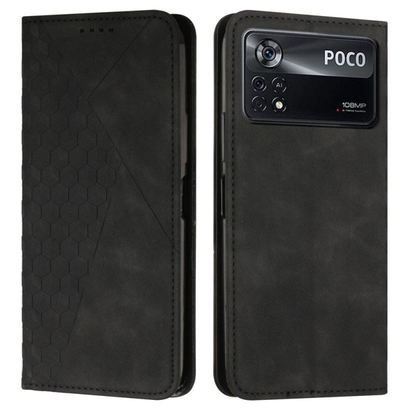 Folio Cover Poco X4 Pro 5G Custodia in pelle Modello 3d Effetto Pelle