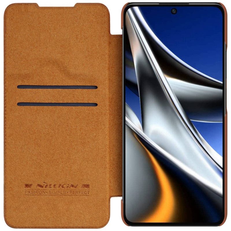 Folio Cover Poco X4 Pro 5G Custodia in pelle Nillkin Della Serie Qin Pro