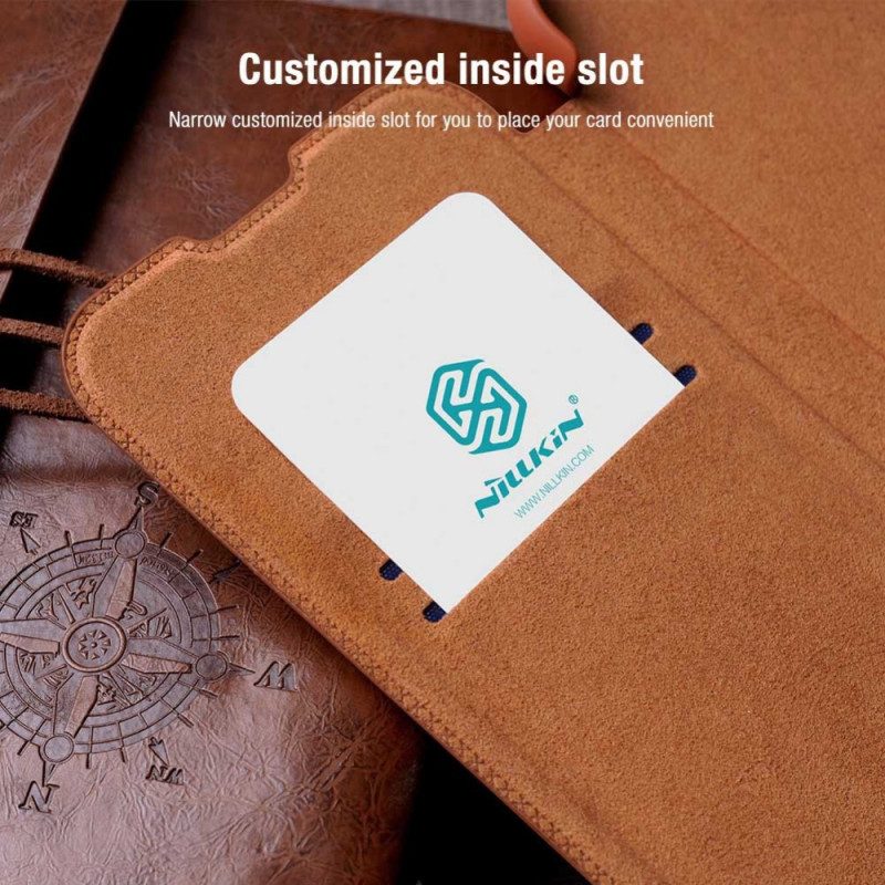 Folio Cover Poco X4 Pro 5G Custodia in pelle Nillkin Della Serie Qin Pro