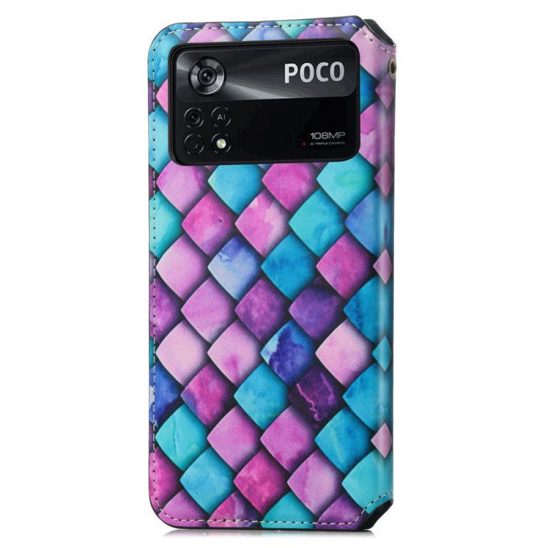 Folio Cover Poco X4 Pro 5G Custodia in pelle Progettazione Caseneo Rfid