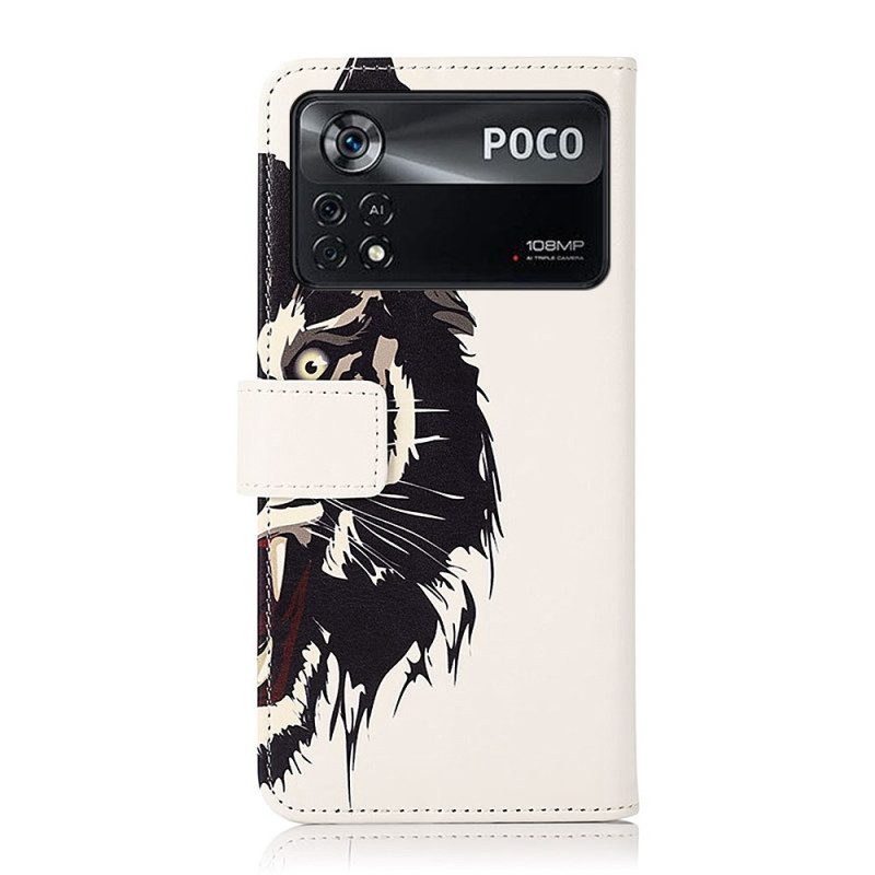 Folio Cover Poco X4 Pro 5G Tigre Feroce