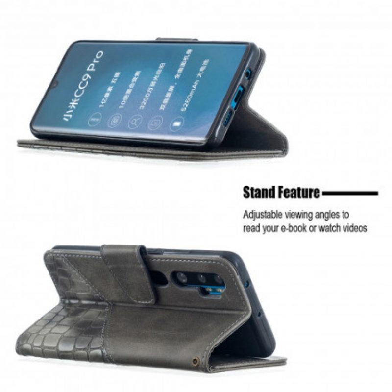Custodia in pelle Xiaomi Mi Note 10 / 10 Pro Classico Effetto Pelle Di Coccodrillo