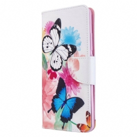 Custodia in pelle Xiaomi Mi Note 10 / 10 Pro Farfalle E Fiori Dipinti