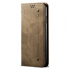 Folio Cover Xiaomi Mi Note 10 / 10 Pro Custodia in pelle Tessuto Denim
