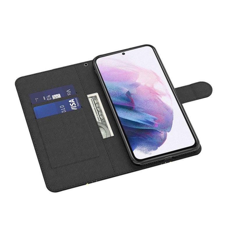 Custodia A Portafoglio Google Pixel 6 Punto Luce Design In Marmo Con Cordino