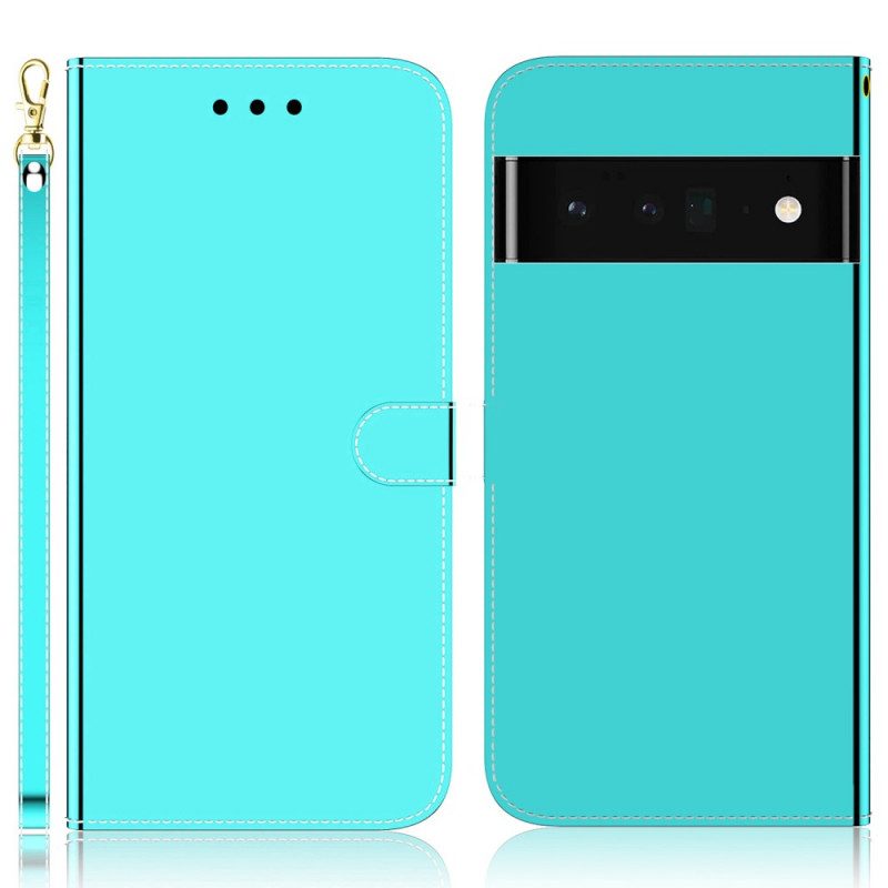 Custodia in pelle Google Pixel 6 Copri Specchietto In Ecopelle