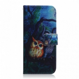 Custodia in pelle Google Pixel 6 Dipinto Di Gufi