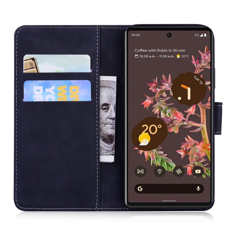 Custodia in pelle Google Pixel 6 Effetto Pelle Monocromatica