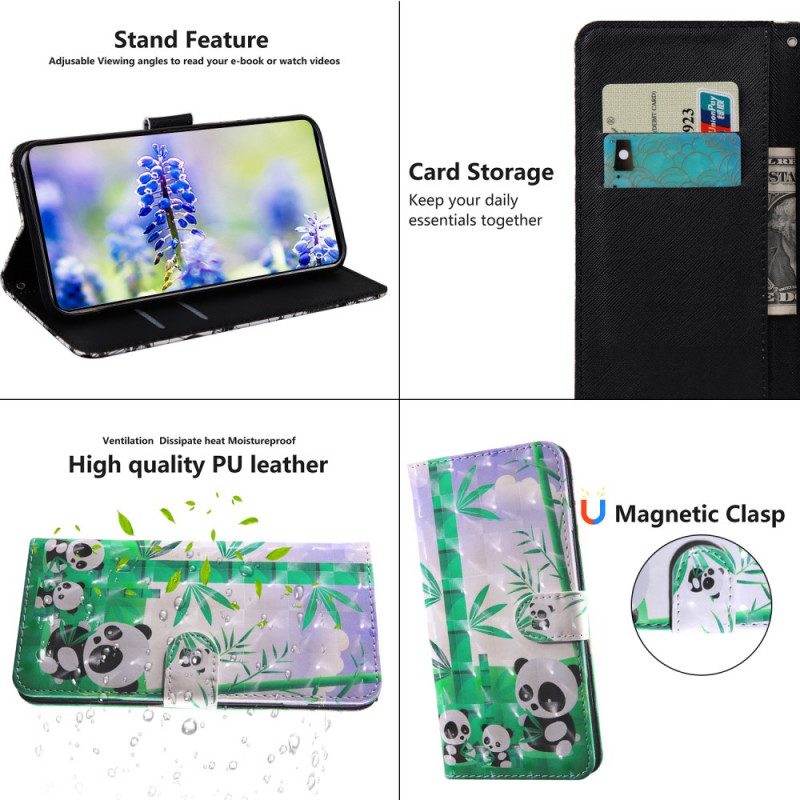 Custodia in pelle Google Pixel 6 Famiglia Panda