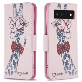 Custodia in pelle Google Pixel 6 Giraffa Intelligente