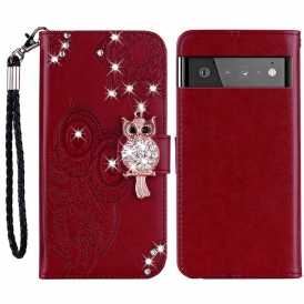 Custodia in pelle Google Pixel 6 Mandala E Fascino Del Gufo