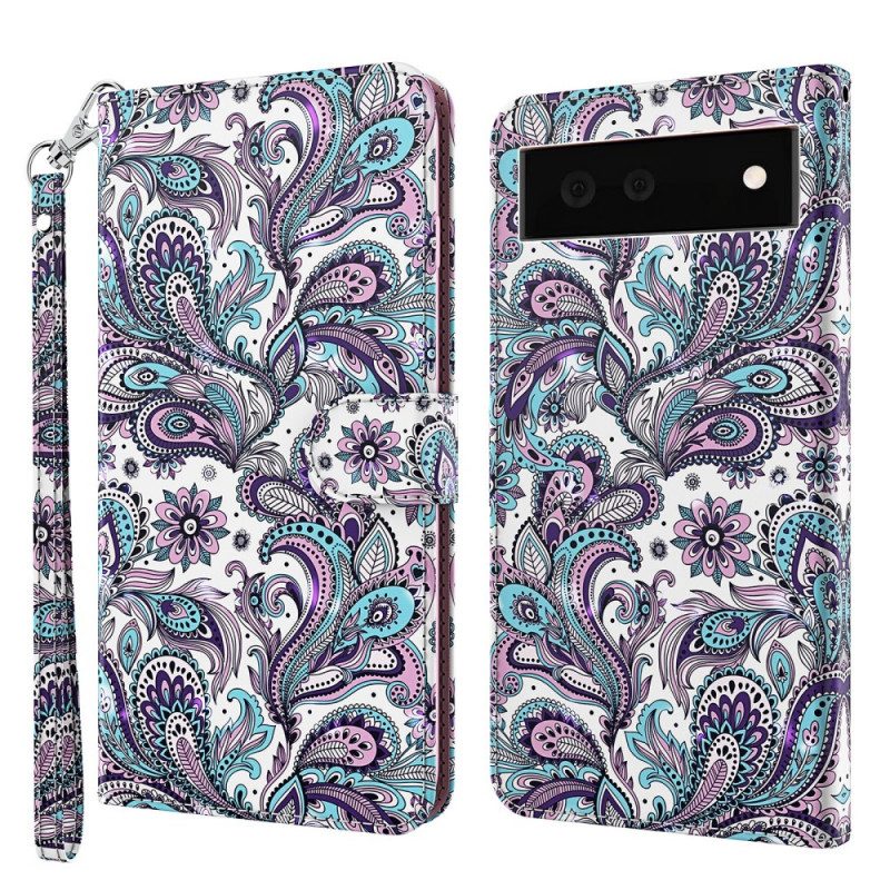 Custodia in pelle Google Pixel 6 Modelli Di Fiori