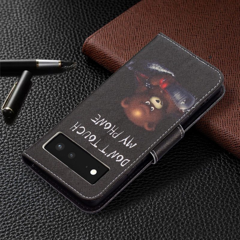 Custodia in pelle Google Pixel 6 Orso Pericoloso