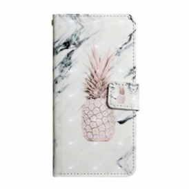 Custodia in pelle Google Pixel 6 Punto Luce Ananas