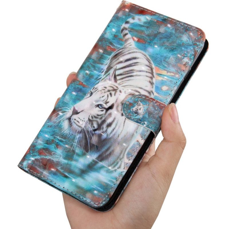 Custodia in pelle Google Pixel 6 Tigre In Acqua