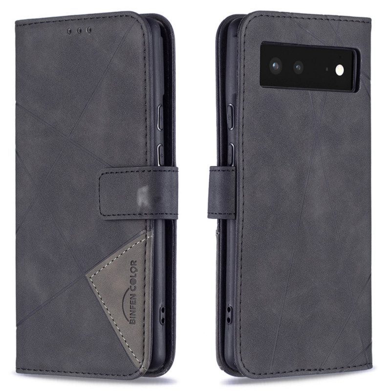 Custodia in pelle Google Pixel 6 Triangoli Di Colore Binfen