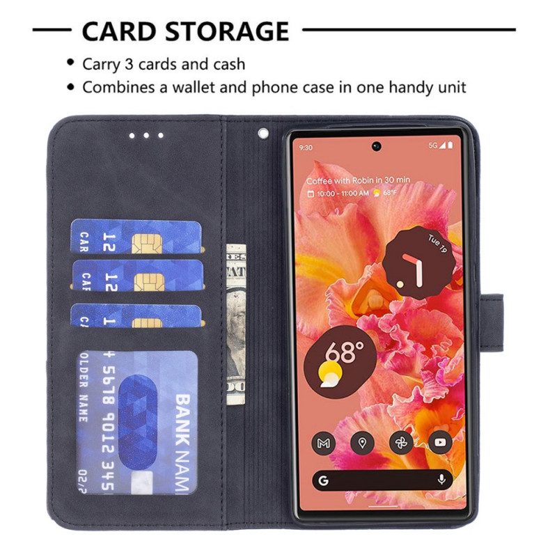 Custodia in pelle Google Pixel 6 Triangoli Di Colore Binfen
